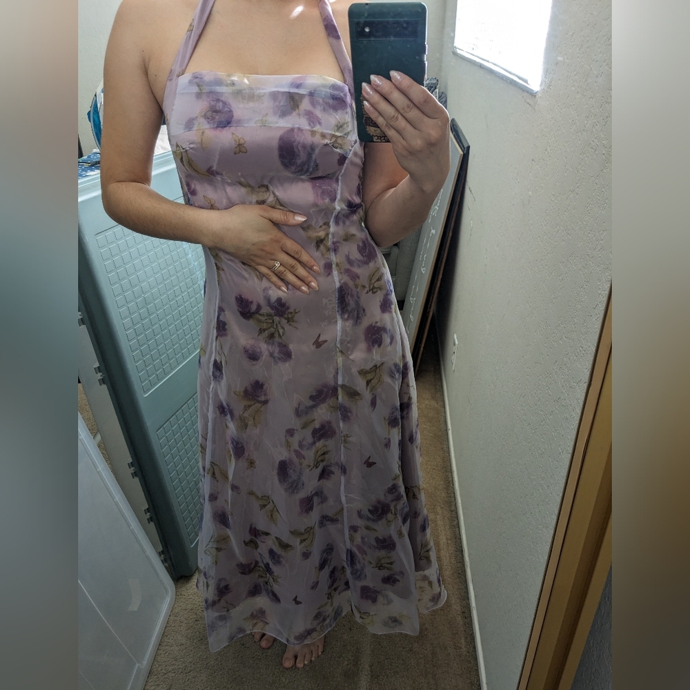 Lavendar floral print dress